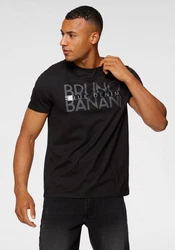 Bruno Banani T-Shirt kurzarm schmal geschnitten Dunkelbraun/Grau/Schwarz/Dunkelgrün
