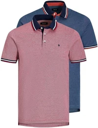 Poloshirt JJEPAULOS POLO SS 2PK MP NOOS (Packung, 2-tlg., 2er-Pack)