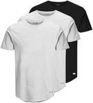Jack & Jones T-Shirt JJENOA 3er Pack Weiß/Grau/Schwarz/Dunkelblau/Beige