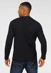 H.I.S Langarmshirt Basic-Schnitt Schwarz