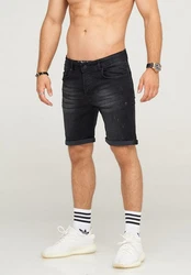 behype Shorts MALAY im 5-Pocket-Stil Schwarz/Dunkelblau/Hellblau