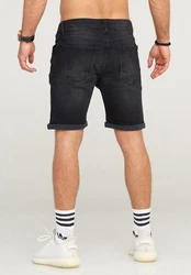 behype Shorts MALAY im 5-Pocket-Stil Schwarz/Dunkelblau/Hellblau