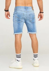 behype Shorts MALAY im 5-Pocket-Stil Hellblau/Blau