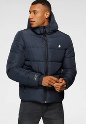 Superdry Steppjacke HOODED SPORTS PUFFR JACKET Dunkelblau/Pastell/Hellblau/Blau