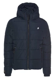 Steppjacke HOODED SPORTS PUFFR JACKET mit kontrastfarbener Stickerei