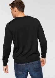 OLYMP V-Ausschnitt Pullover Strick Casual Schwarz