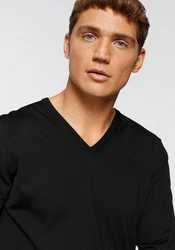 OLYMP V-Ausschnitt Pullover Strick Casual Schwarz