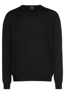 OLYMP V-Ausschnitt Pullover Strick Casual Schwarz OLYMP V-Ausschnitt Pullover Strick Casual Schwarz