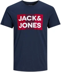 Jack & Jones T-Shirt JJECORP LOGO 3er PACK Schwarz/Hellblau/Dunkelblau/Dunkelgrau
