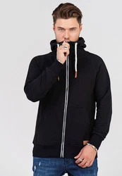 behype Kapuzensweatshirt SWANTON Schwarz/Dunkelblau/Orange/Hellblau