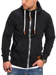behype Sweatjacke BHTANSER Schwarz/Dunkelgrau
