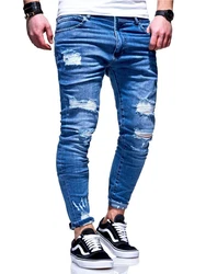 behype Slim-fit-Jeans Dino Blau/Hellblau/Dunkelblau