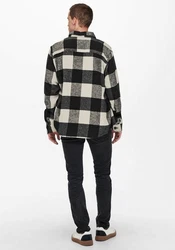 ONLY & SONS Langarmhemd Milo creme/graumeliert/schwarz