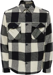 ONLY & SONS Langarmhemd Milo creme/graumeliert/schwarz