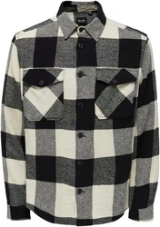 ONLY & SONS Langarmhemd Milo creme/graumeliert/schwarz