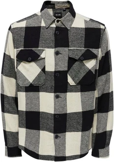ONLY & SONS Langarmhemd Milo creme/graumeliert/schwarz