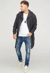 behype Strickjacke JAROMIR Dunkelgrau/Dunkelblau/Grau/Hellblau