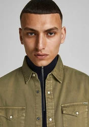 JACK & JONES Hemd 'Sheridan' Dunkelgrün/Khaki/Braun