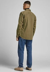 JACK & JONES Hemd 'Sheridan' Dunkelgrün/Khaki/Braun