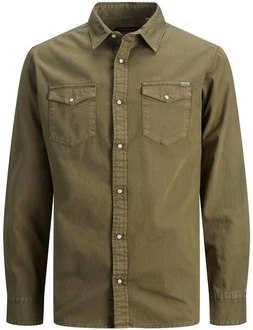 JACK & JONES Hemd 'Sheridan' Dunkelgrün/Khaki/Braun JACK & JONES Hemd 'Sheridan' Dunkelgrün/Khaki/Braun