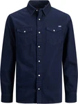 JACK & JONES Hemd 'Sheridan' Dunkelblau/Schwarz