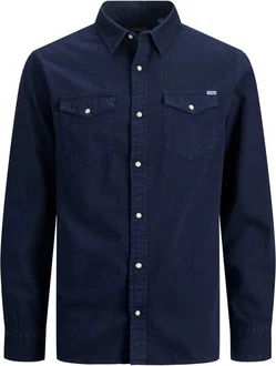 JACK & JONES Hemd 'Sheridan' Dunkelblau/Schwarz