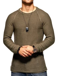 2Y Premium Strickpullover JOSCHUA Khaki/Dunkelgrün