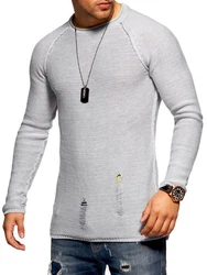 2Y Premium Strickpullover JOSCHUA Grau