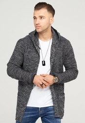 behype Strickjacke NELIAN Grau/Dunkelgrau/Hellblau/Schwarz/Hellgrau/Braun