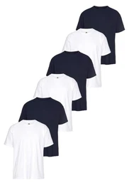 T-Shirt, sechs Stck in unterschiedlicher Farbkomination (Packung, 6-tlg., 6er-Pack) mit Rundhalsausschnitt