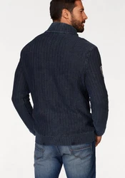 Man's World Troyer mit Ärmelbadge Dunkelblau/Blau