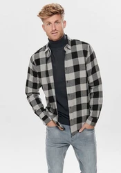Only & Sons Hemd Gudmund Schwarz/Dunkelgrau/Grau