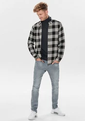 Only & Sons Hemd Gudmund Schwarz/Dunkelgrau/Grau