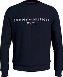Tommy Hilfiger Sweatshirt TOMMY LOGO SWEATSHIRT mit klassischem Rundhalsausschnitt blau