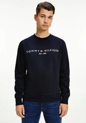 Tommy Hilfiger Sweatshirt TOMMY LOGO SWEATSHIRT mit klassischem Rundhalsausschnitt blau