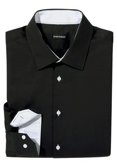 Bruno Banani Langarmhemd Schwarz/Braun