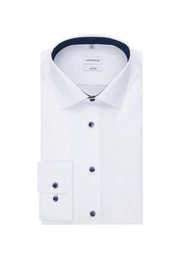 Businesshemd Shaped Shaped Langarm Kentkragen Uni