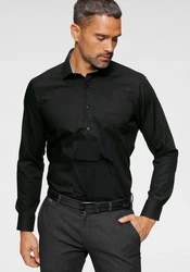 OLYMP Businesshemd Luxor modern fit Dunkelblau/Grau/Schwarz