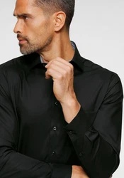 OLYMP Businesshemd Luxor modern fit Dunkelblau/Grau/Schwarz