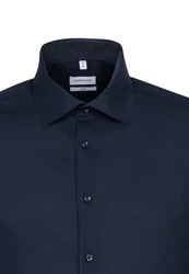seidensticker Businesshemd Slim Kentkragen Uni Dunkelblau