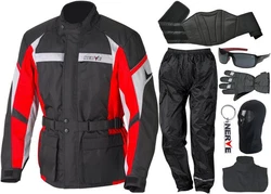 NERVE Motorradkombi Set Rot/Grau
