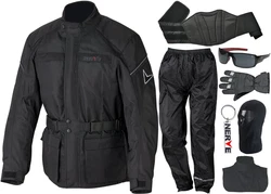 NERVE Motorradkombi Set Schwarz/Dunkelgrau/Grau