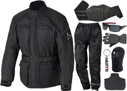 NERVE Motorradkombi Set Schwarz/Dunkelgrau/Grau
