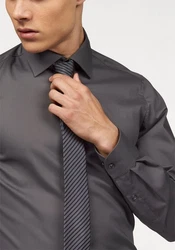Bruno Banani Langarmhemd Slim-fit Dunkelgrau/Dunkelblau/Grau