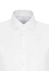 Seidensticker Herren Shaped Bügelfrei Kent Langarm Business Shirt Weiß/Creme