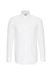 Seidensticker Herren Shaped Bügelfrei Kent Langarm Business Shirt Weiß/Creme