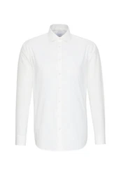 Seidensticker Herren Shaped Bügelfrei Kent Langarm Business Shirt Weiß/Creme