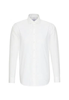 Seidensticker Herren Shaped Bügelfrei Kent Langarm Business Shirt Weiß/Creme
