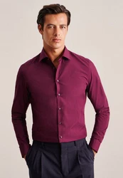 Seidensticker Businesshemd Slim Langarm Kentkragen Uni Dunkelrot/Lila/Bordeaux/Rosa