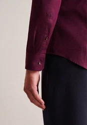 Seidensticker Businesshemd Slim Langarm Kentkragen Uni Dunkelrot/Lila/Bordeaux/Rosa